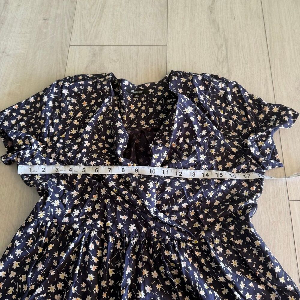 Madewell navy blue ditsy floral midi dress size xs - Picture 5 of 9